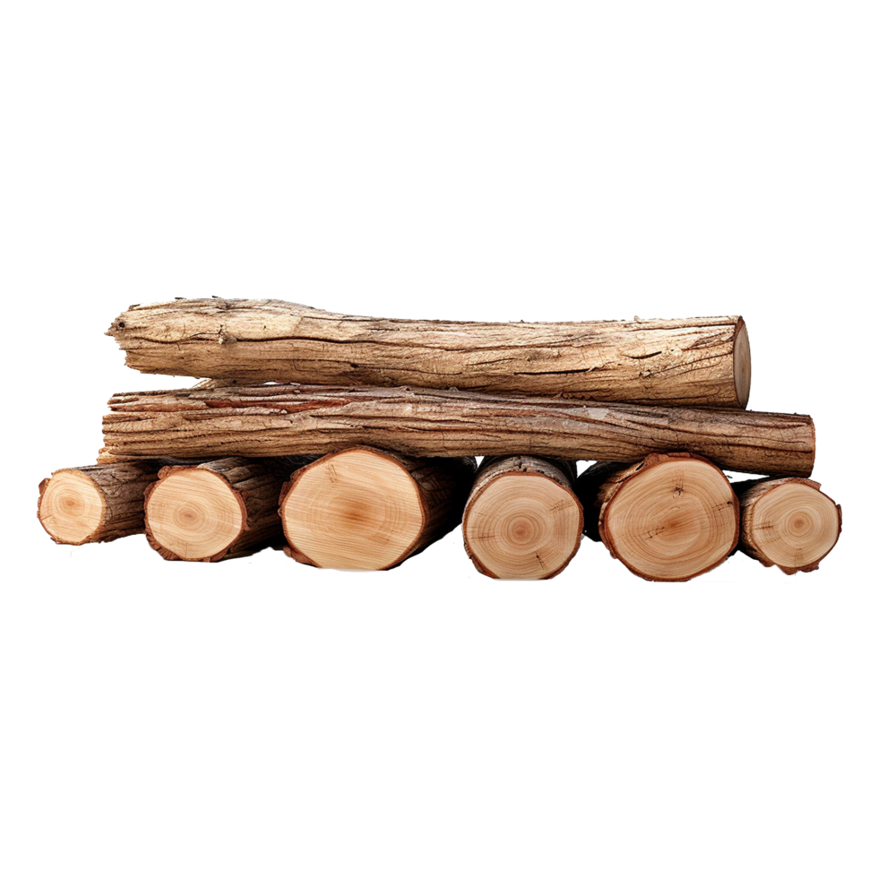 AI generated Wooden log display isolated on transparent background wood product stand png generative ai