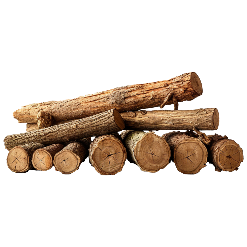 AI generated Wooden log display isolated on transparent background wood product stand png generative ai
