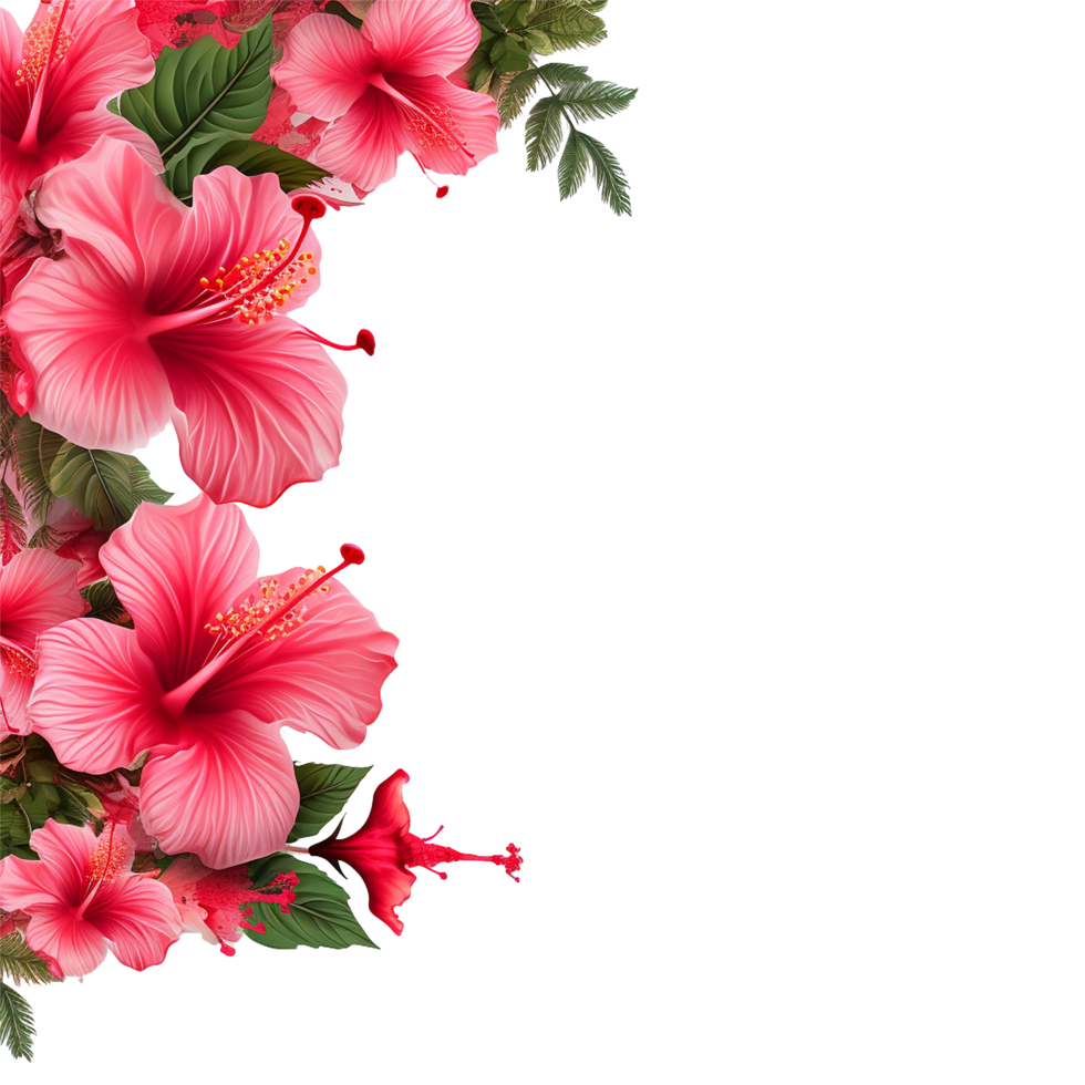ai generado rojo hibisco flor aislado en transparente antecedentes png