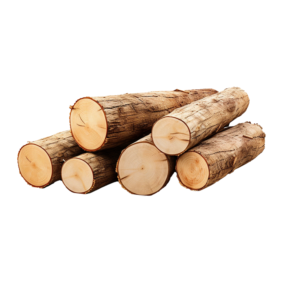 AI generated Wooden log display isolated on transparent background wood product stand png generative ai