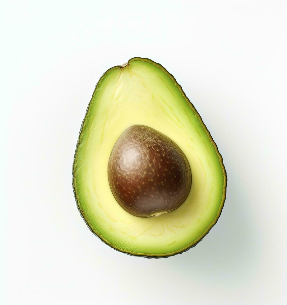 AI generated Avocado on white background. AI Generated photo