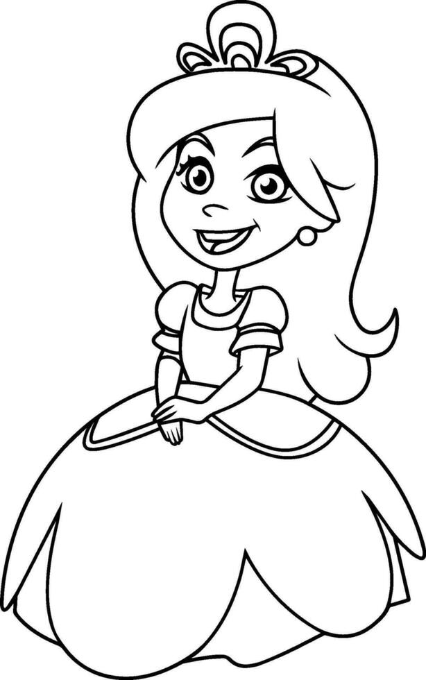 pequeño princesa línea Arte 2 vector