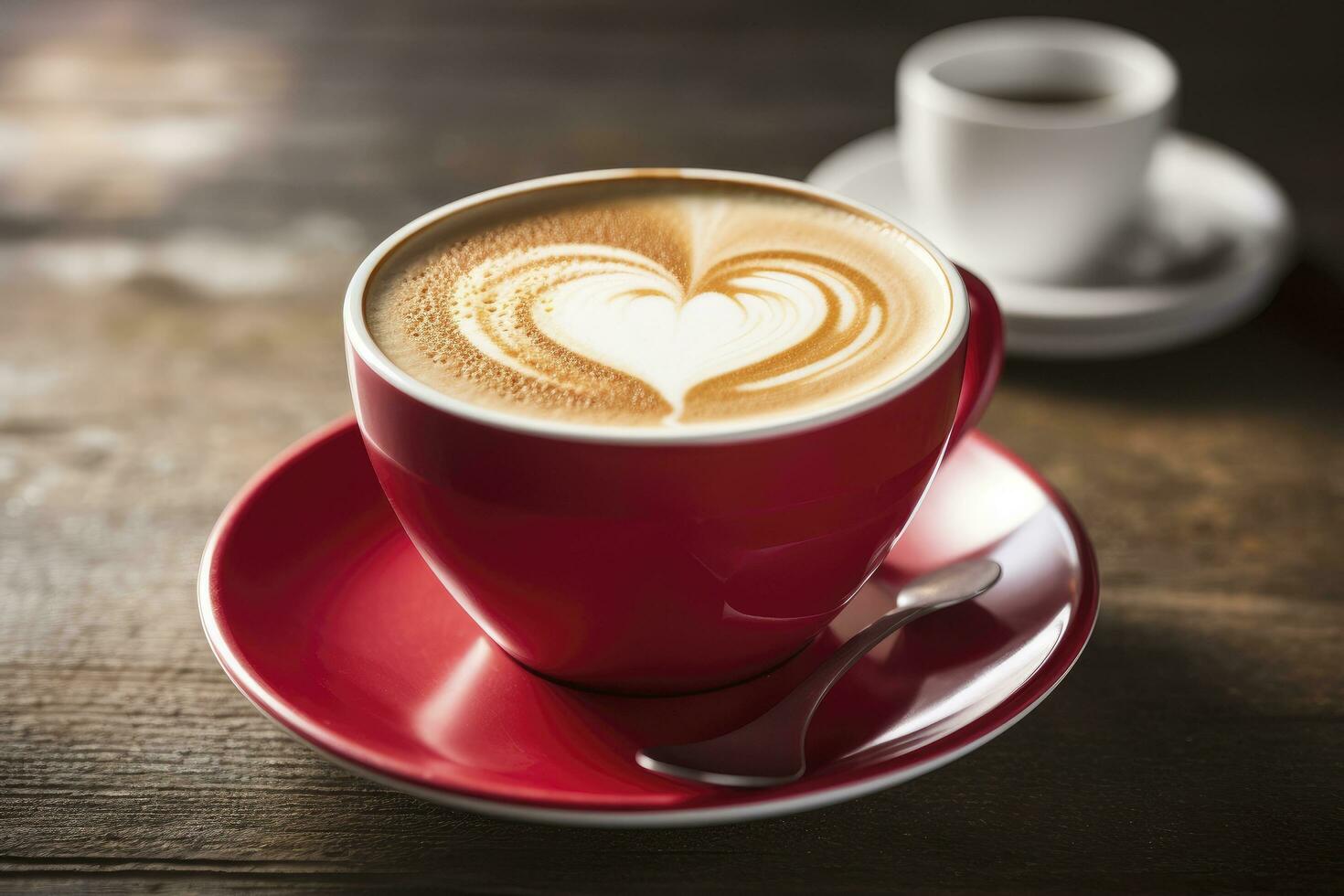 AI generated Valentine's Day Coffee. AI Generated photo