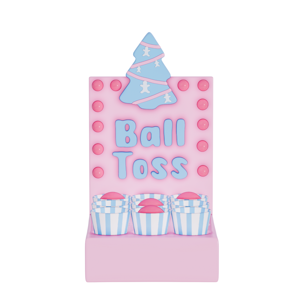 Christmas Carnival Winter Theme 3D, ball toss game , Pastel Style