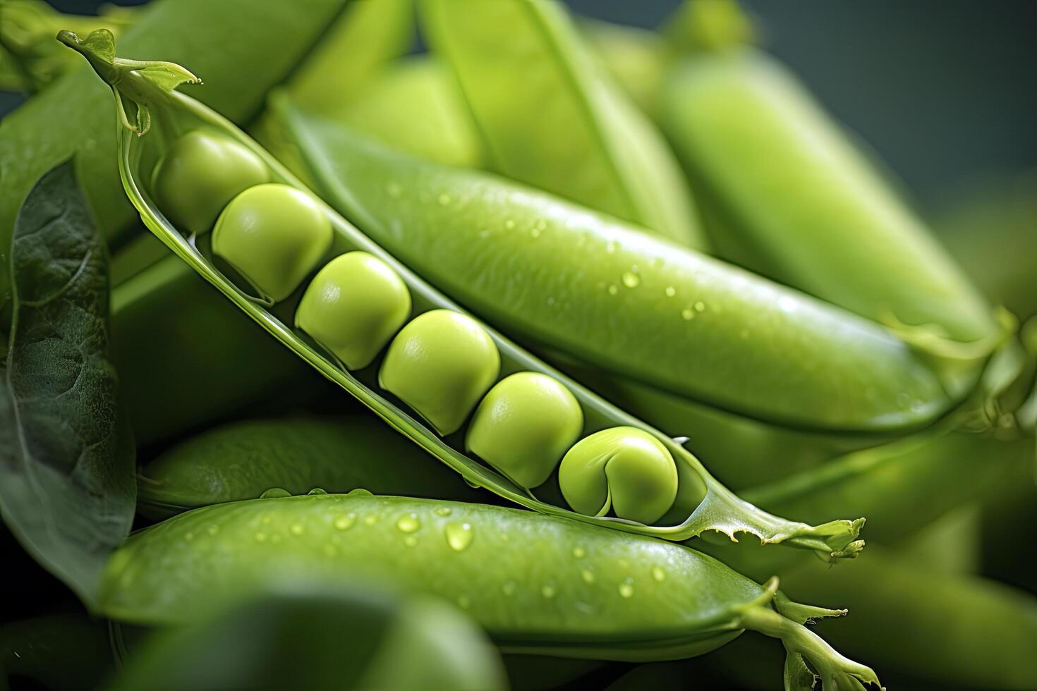 AI generated Close up of peas in pea pod. AI Generated 35416189 Stock ...