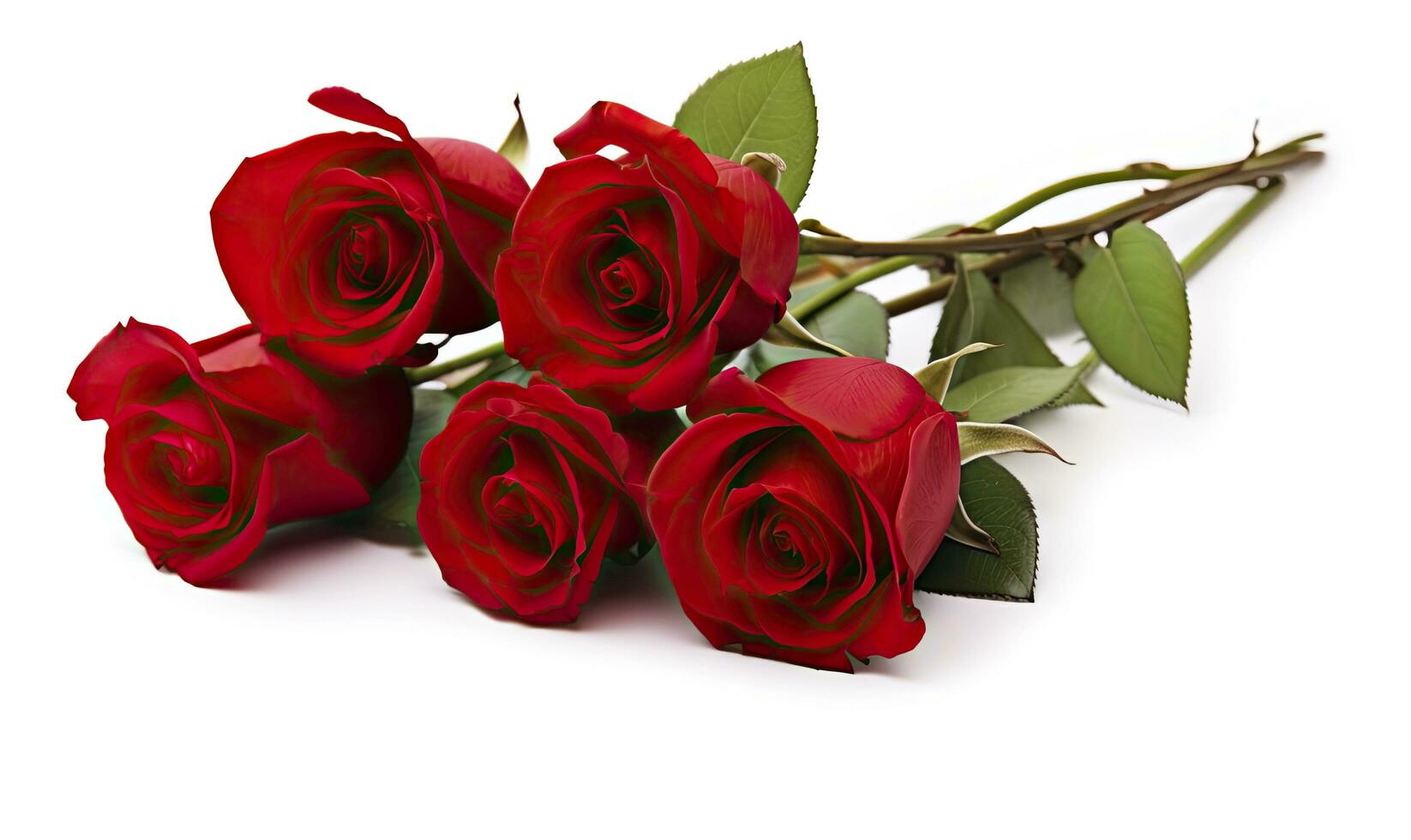 AI generated Red rose bouquet isolated on white background. AI Generated photo