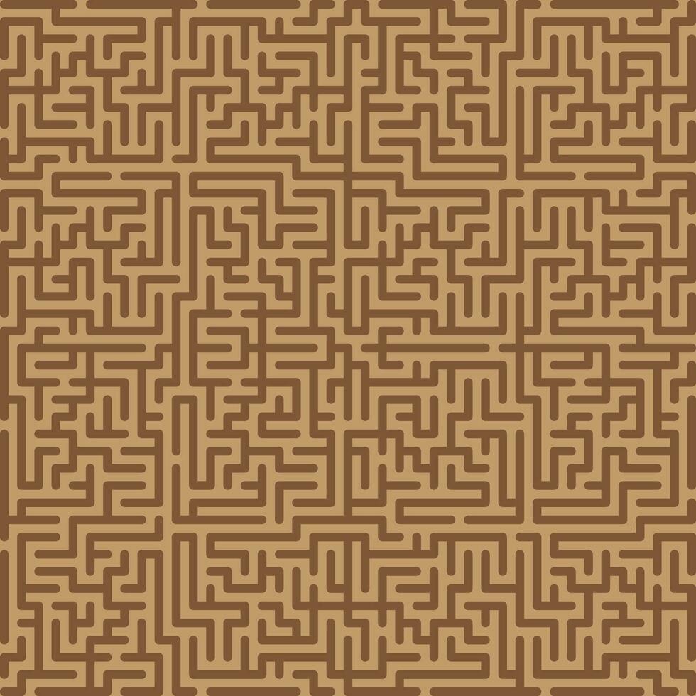 Brown geometric rounded maze pattern vector