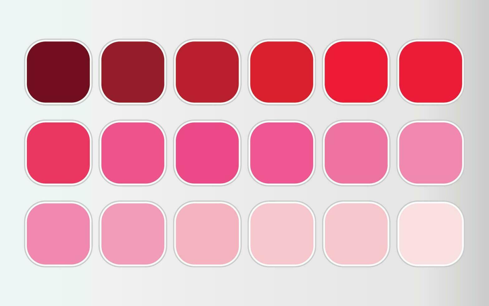 Pink gradient shades color set vector