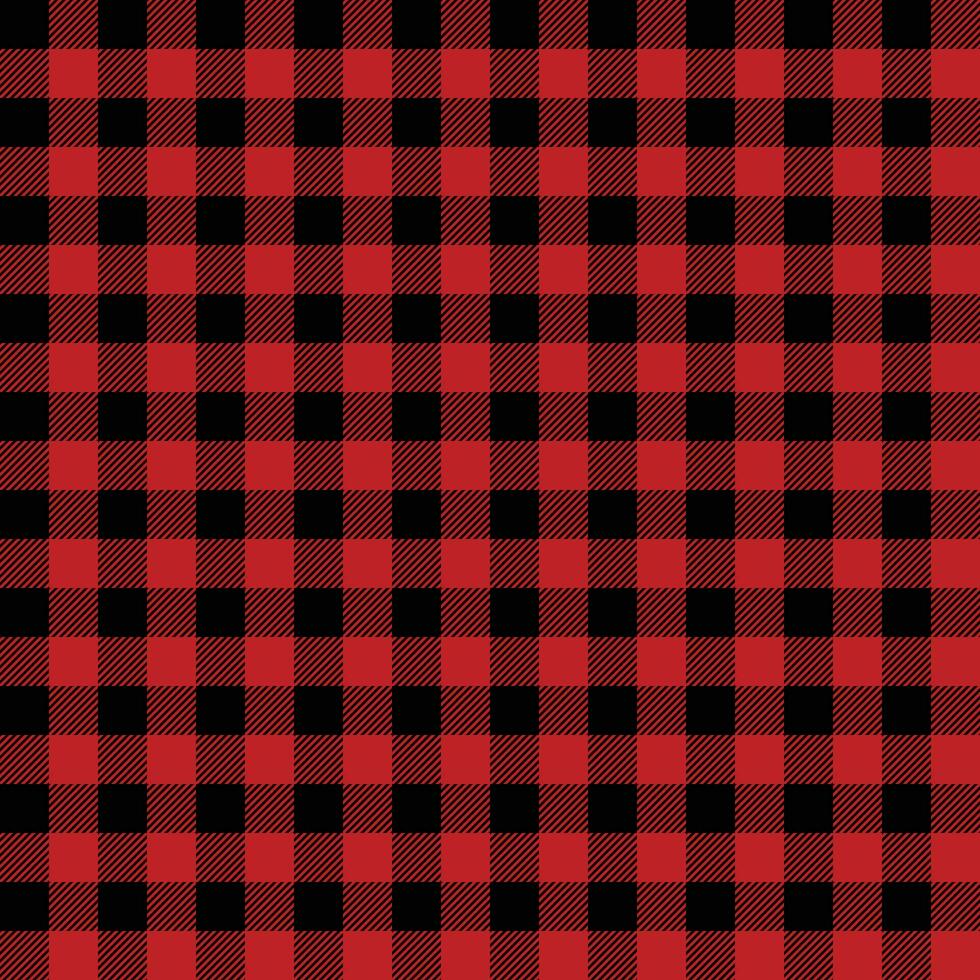 Seamless Repeating Red And Black Buffalo Plaid Pattern vector