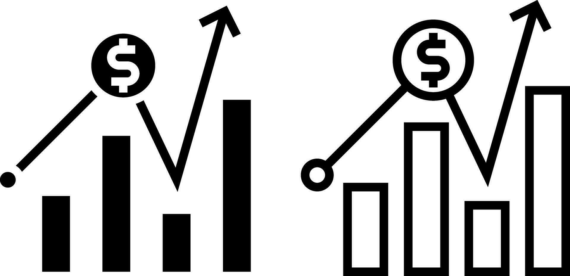fluctuation icon in solid and line style. Vector illustration