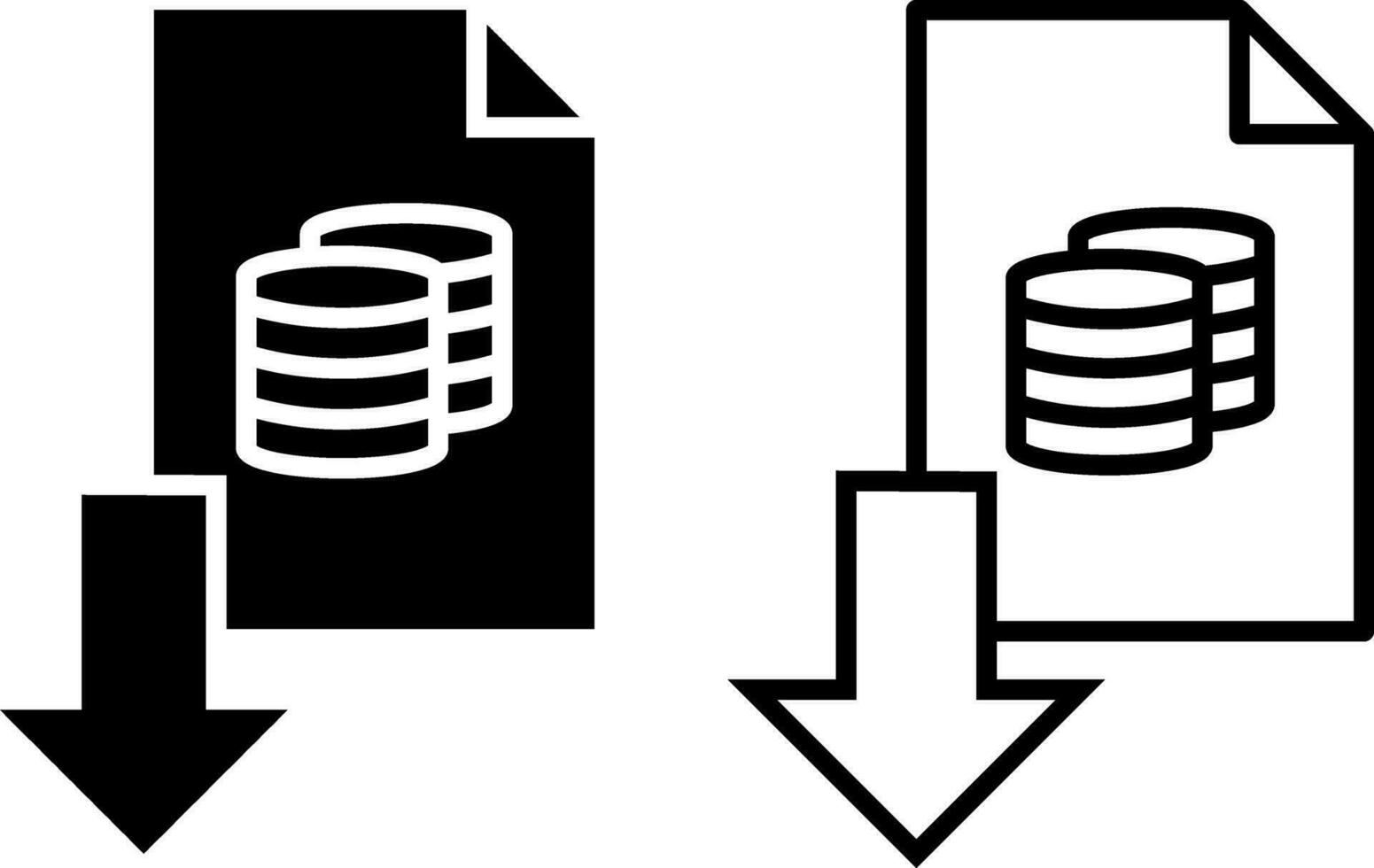 depreciación icono en glifo y línea estilo. vector ilustración