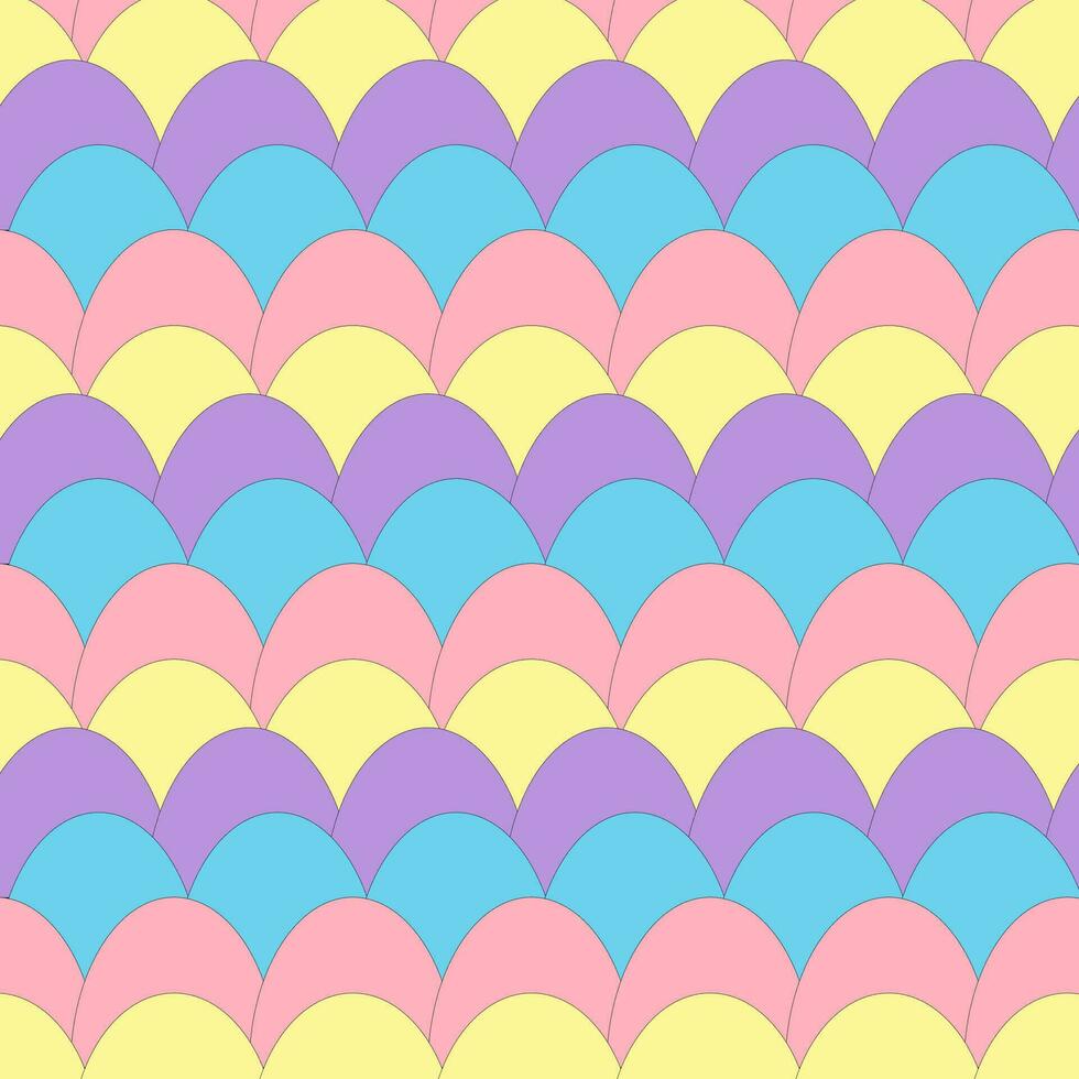 Seamless pattern and background of colurful waves, fish scales vector