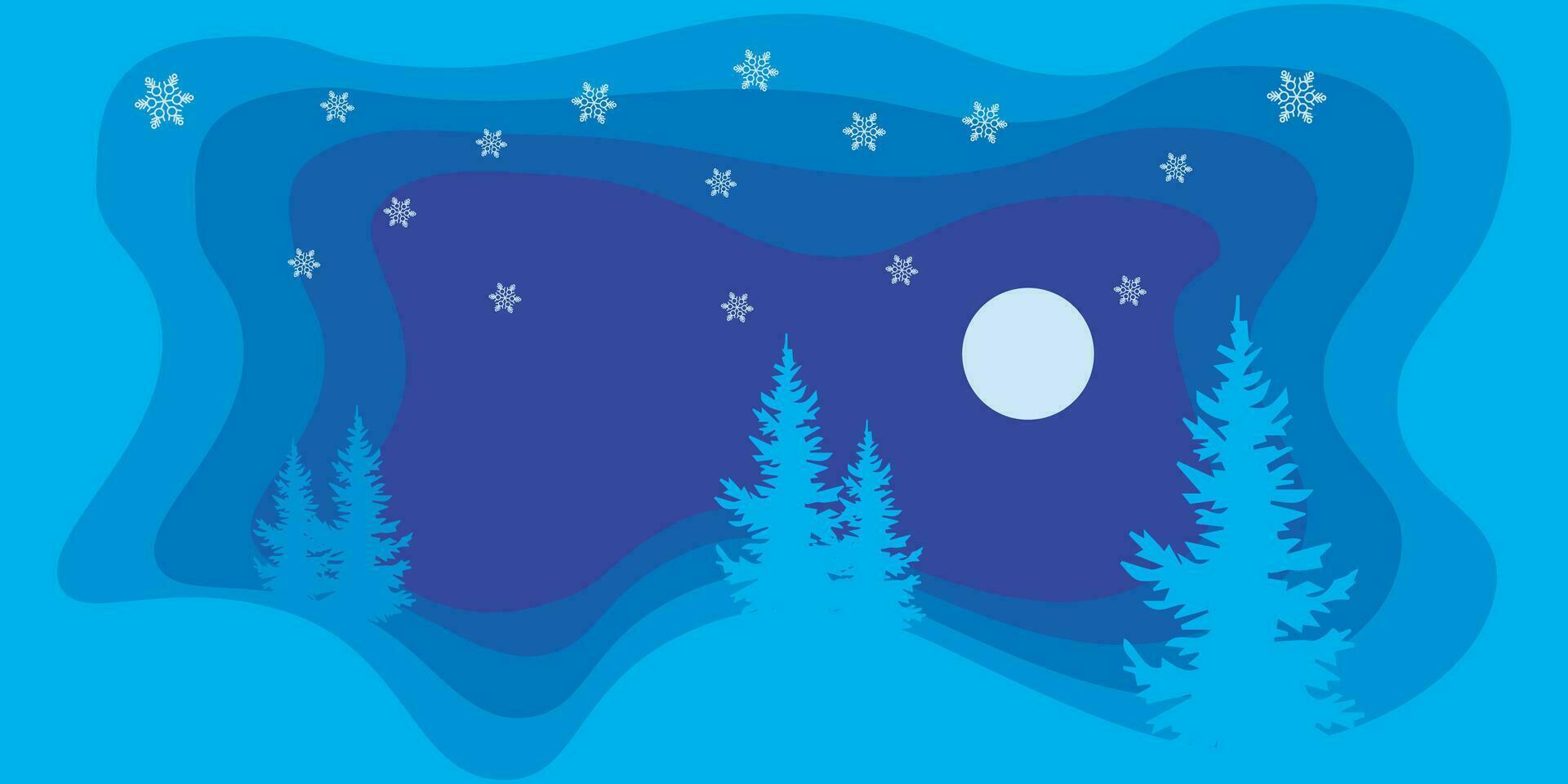 Background design with winter paper cut composition with deer. vector