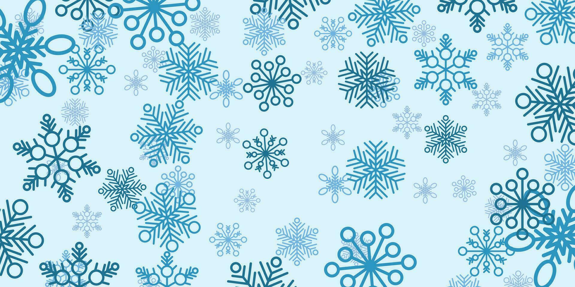 invierno y Navidad antecedentes vector diseño con copos de nieve