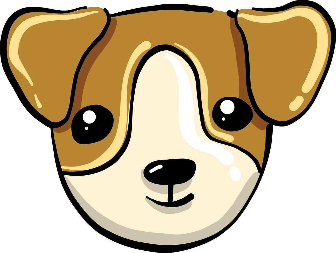 Sweet dog head, illustration, vector on white background