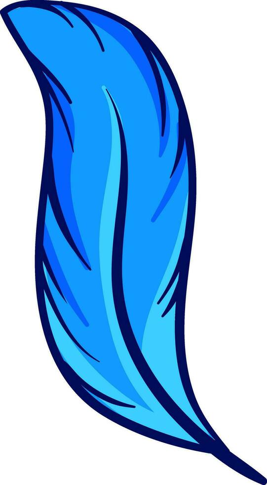 Blue feather, illustration, vector on white background