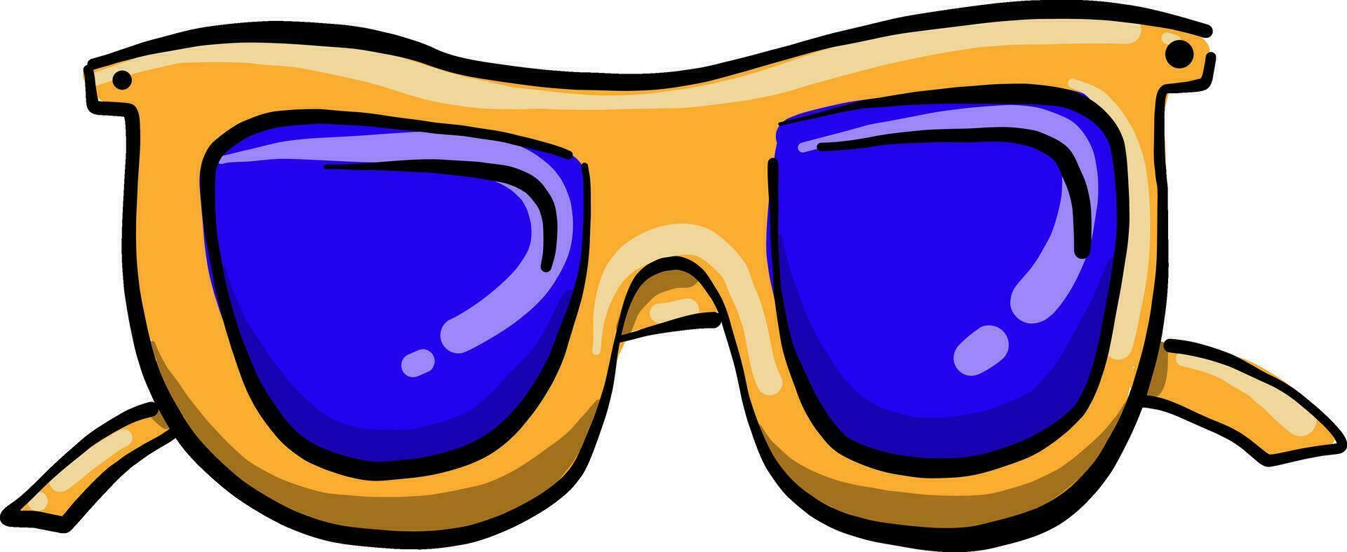 Blue glasses, illustration, vector on white background