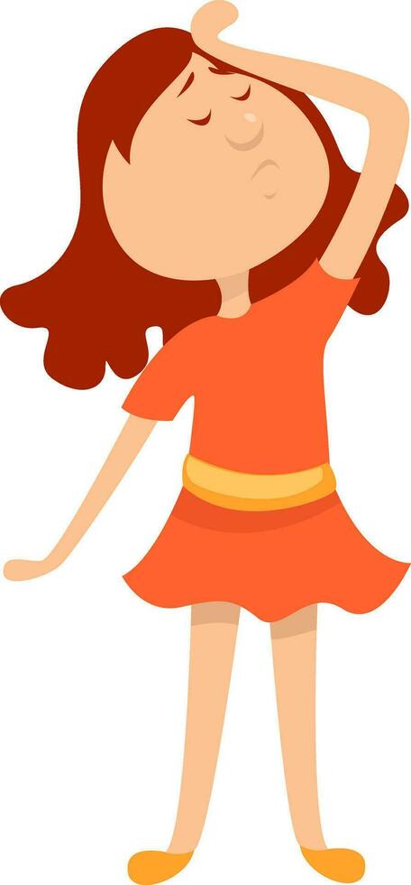 Girl fainting, illustration, vector on white background