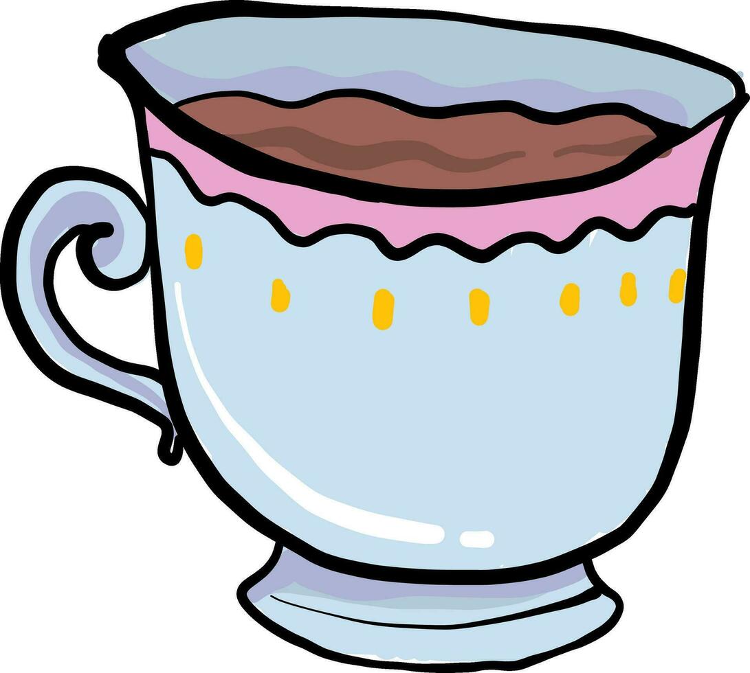 Blue coffee cup, illustration, vector on white background