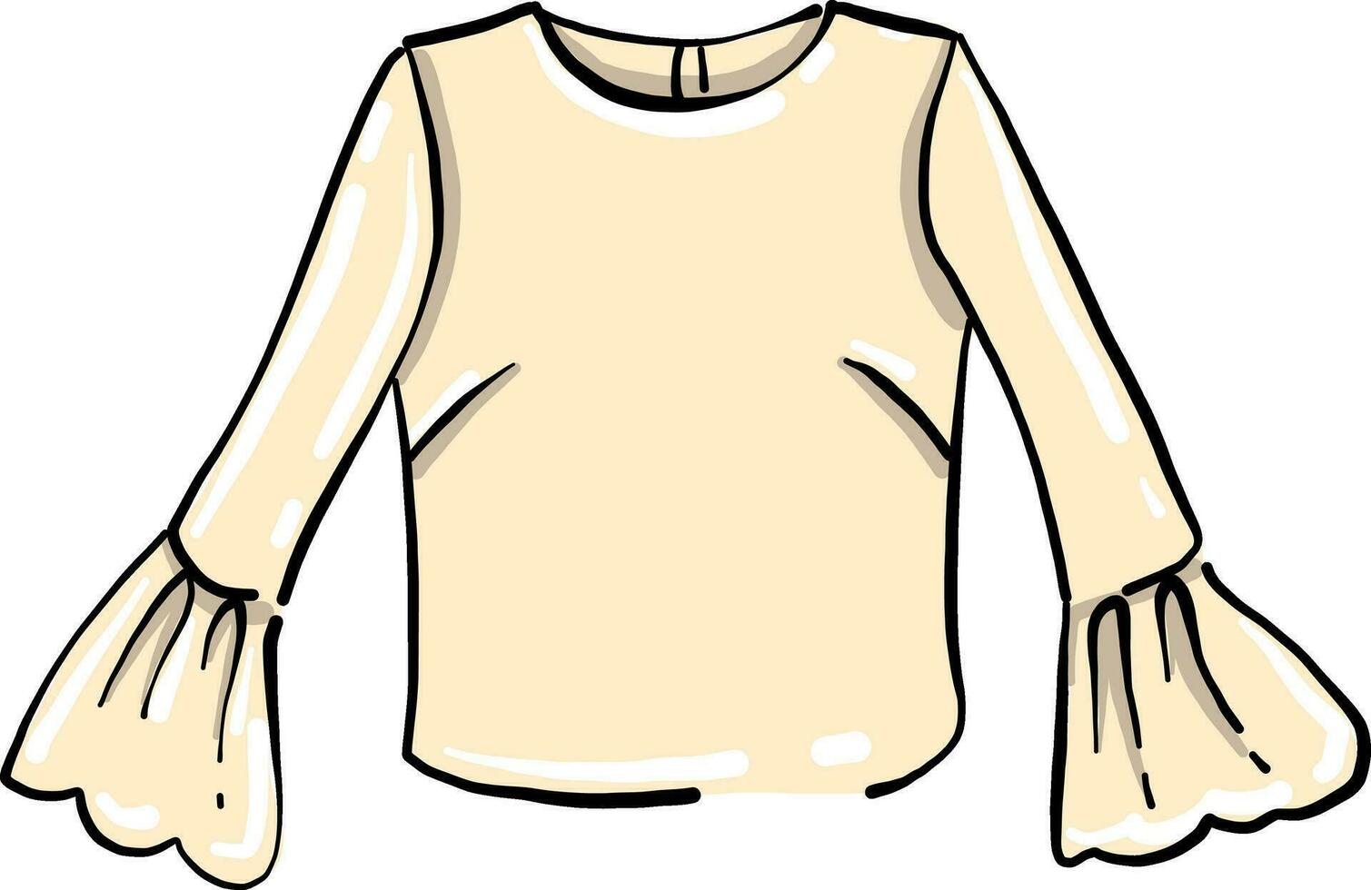 White blouse, illustration, vector on white background