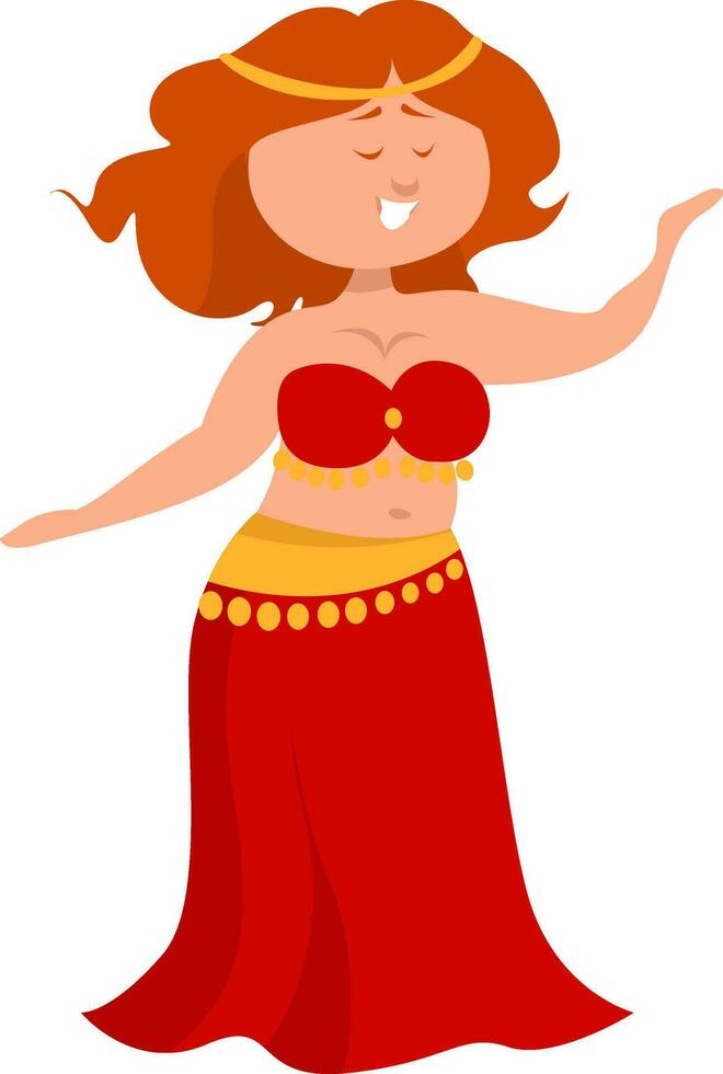 Belly dance girl, illustration, vector on white background