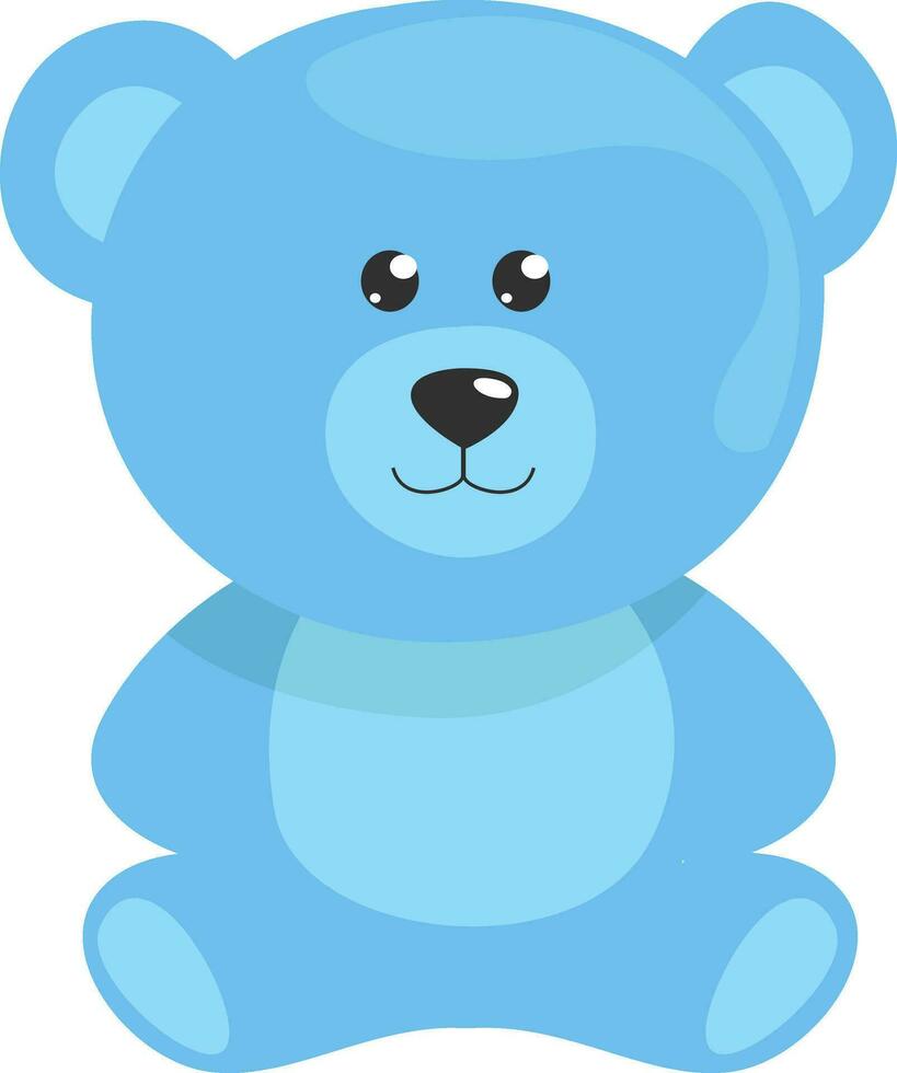 Blue bear, illustration, vector on white background