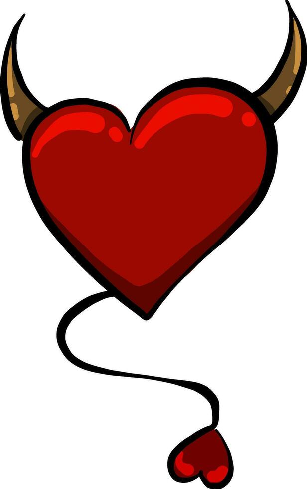 Devil heart, illustration, vector on white background