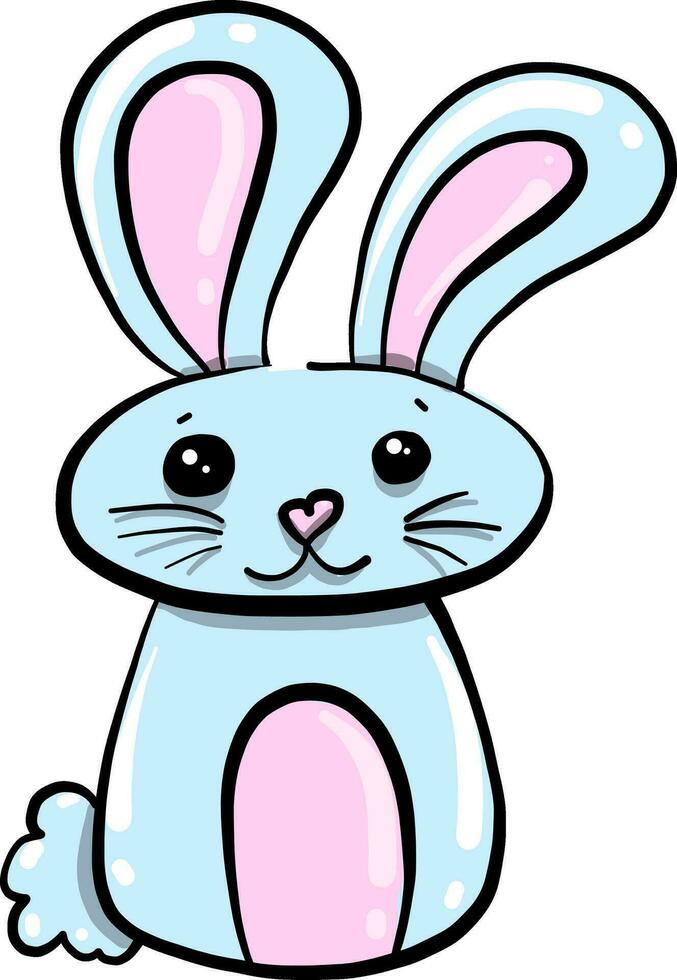 Little blue hare, illustration, vector on white background