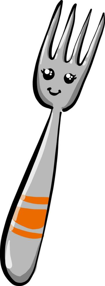 Cute fork, illustration, vector on white background