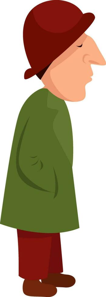 Green cloak, illustration, vector on white background