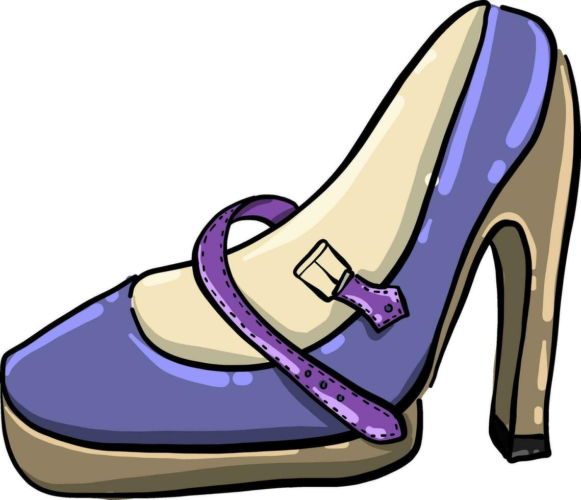 High heel shoes, illustration, vector on white background