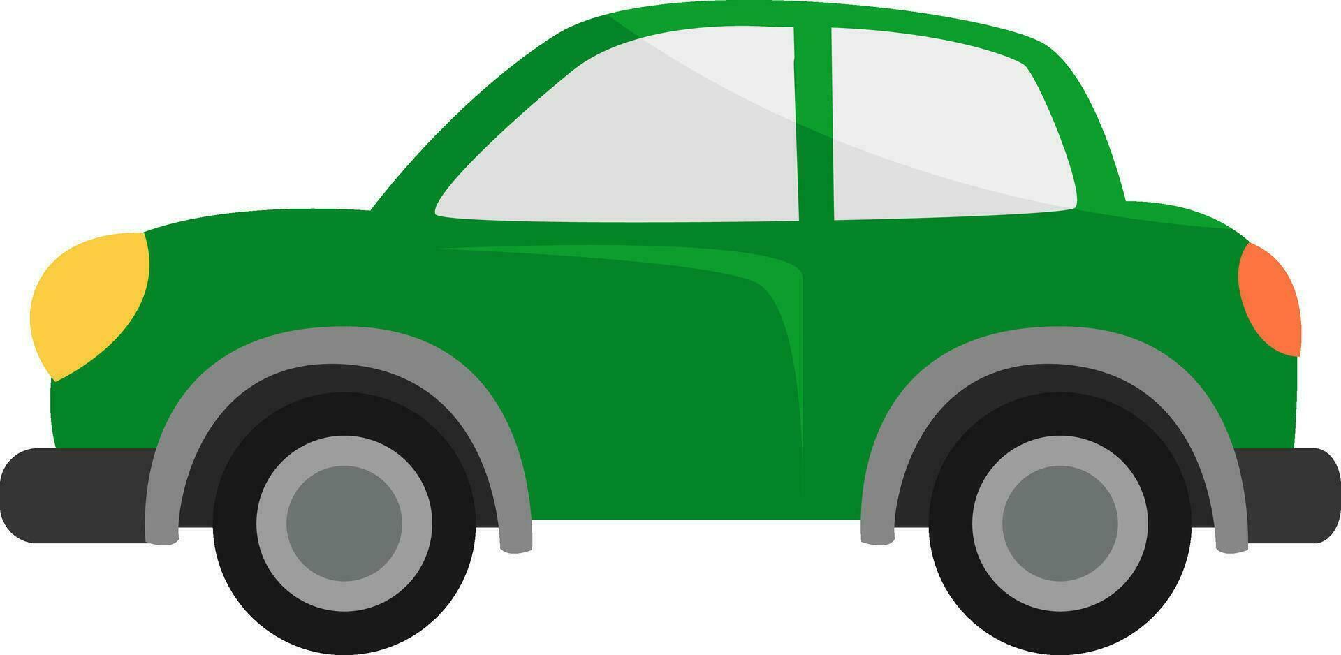 Green car, illustration, vector on white background