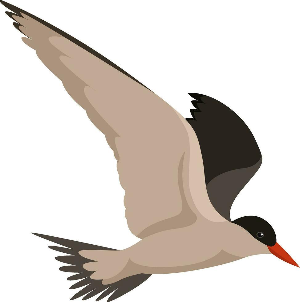 Flying bird, illustration, vector on white background