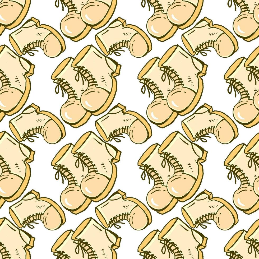 Boots pattern, illustration, vector on white background.