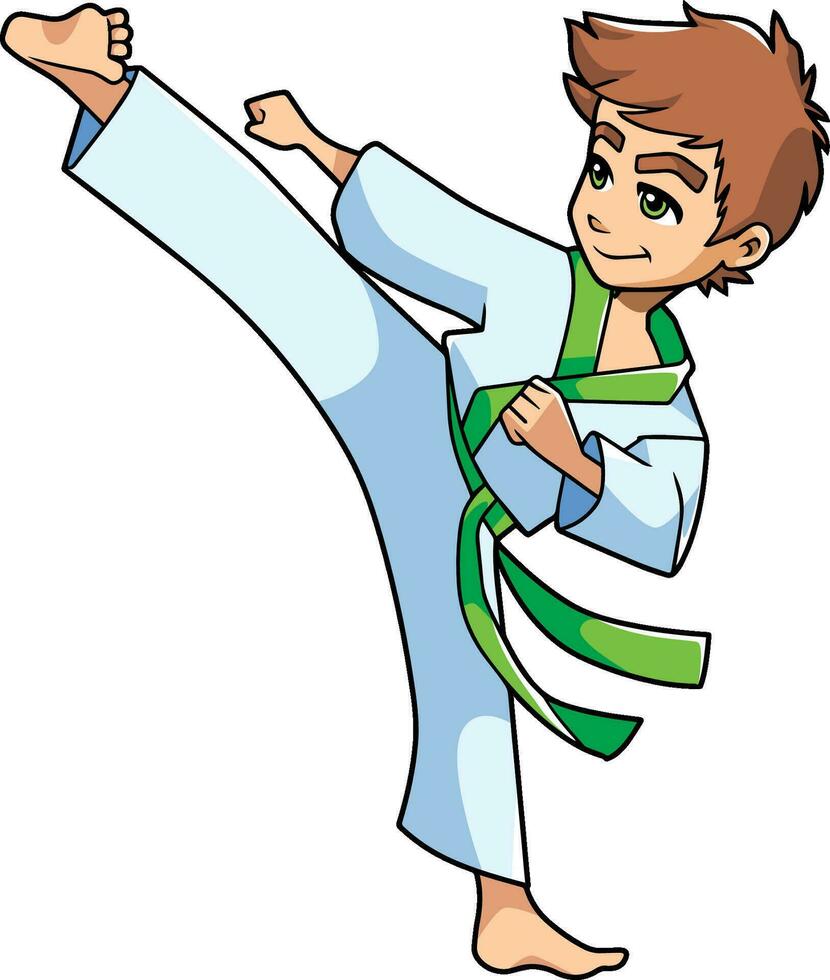 Karate Kick Boy vector