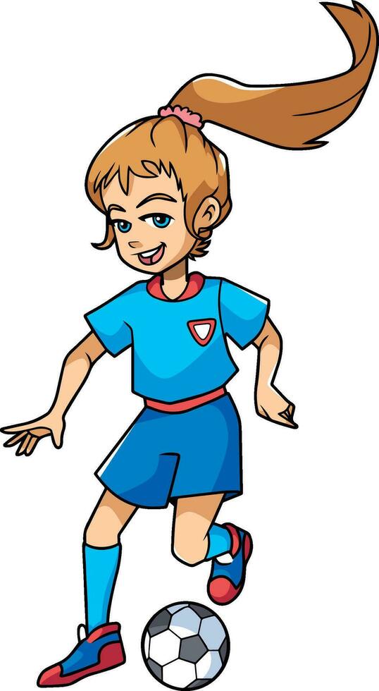 Football Playing Girl vector