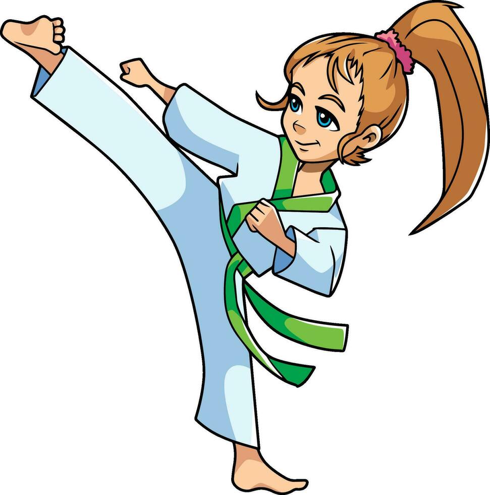 Karate Kick Girl vector