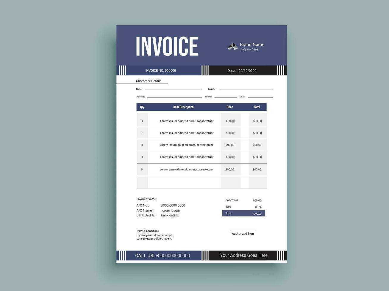 Professional Invoice Design. Business invoice form template. money bills or pricelist and payment agreement design templates. vector