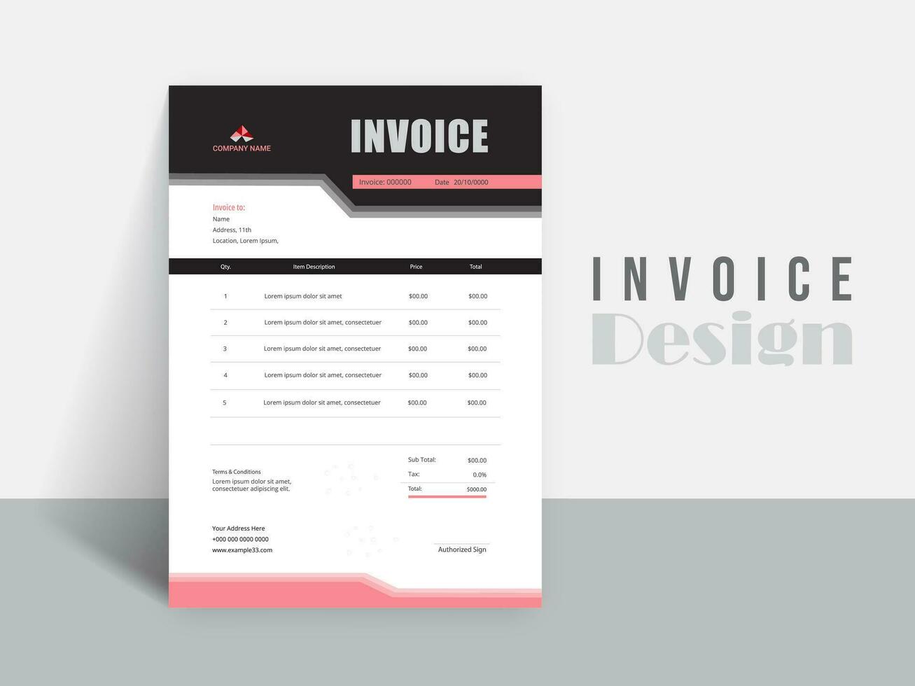 Business invoice form template. Invoicing quotes, money bills or pricelist and payment agreement design templates. Tax form, or payment receipt. vector