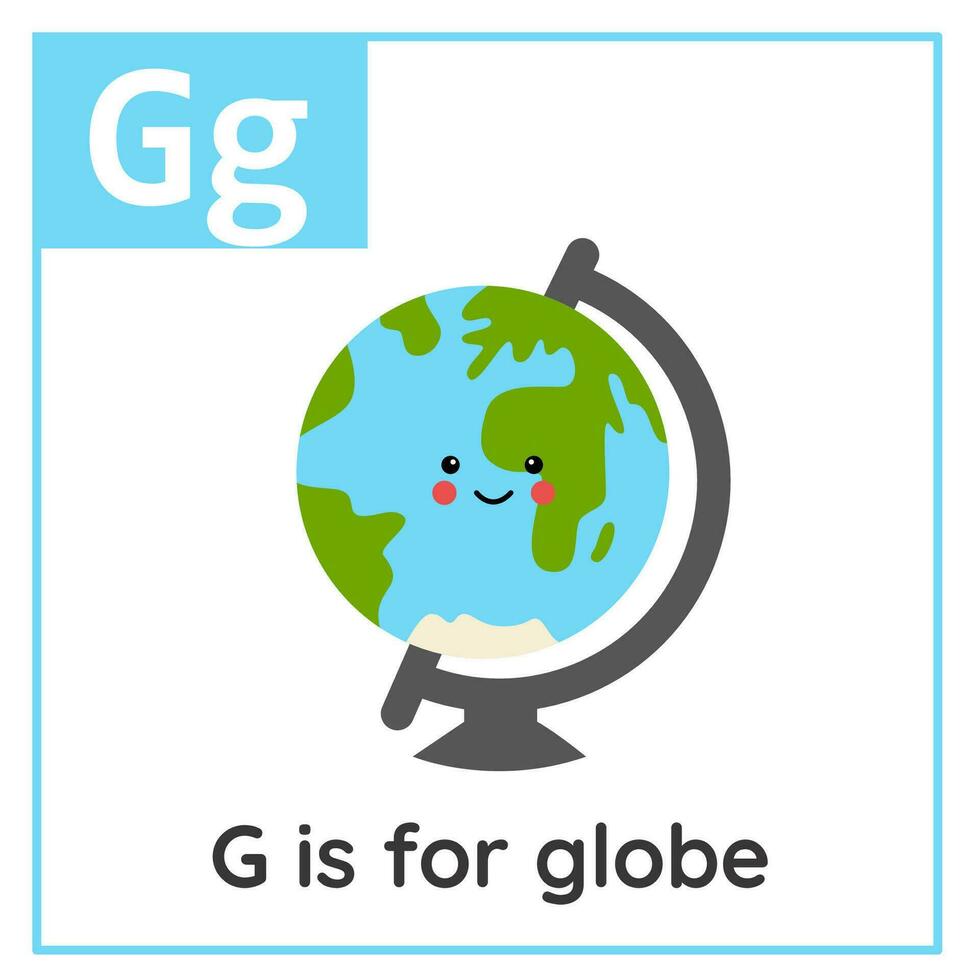 Learning English alphabet for kids. Letter G. Back to school. Worksheet for kids. vector