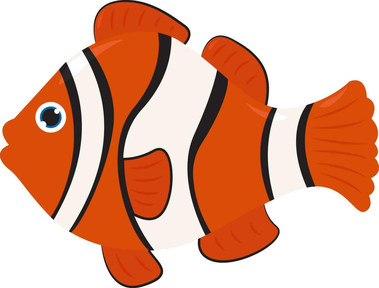 Little clown fish, illustration, vector on white background