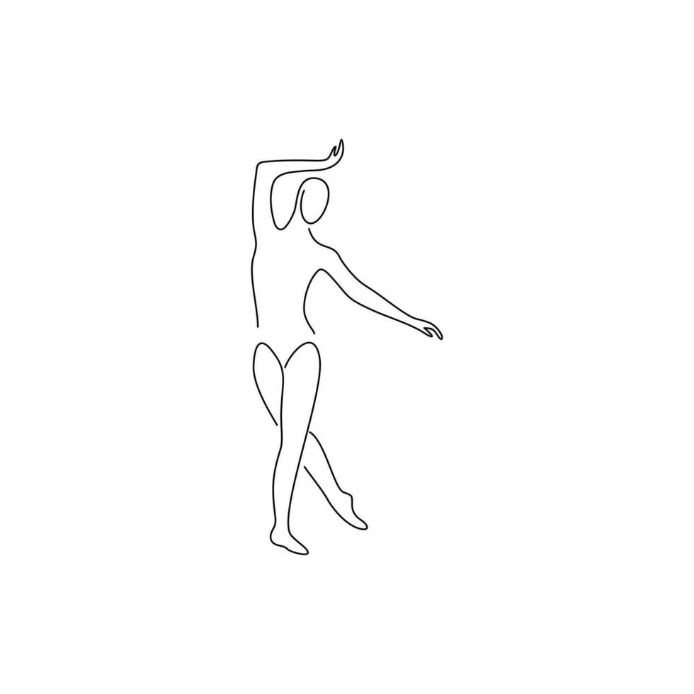 Dancer Line Drawing Art Logo vector