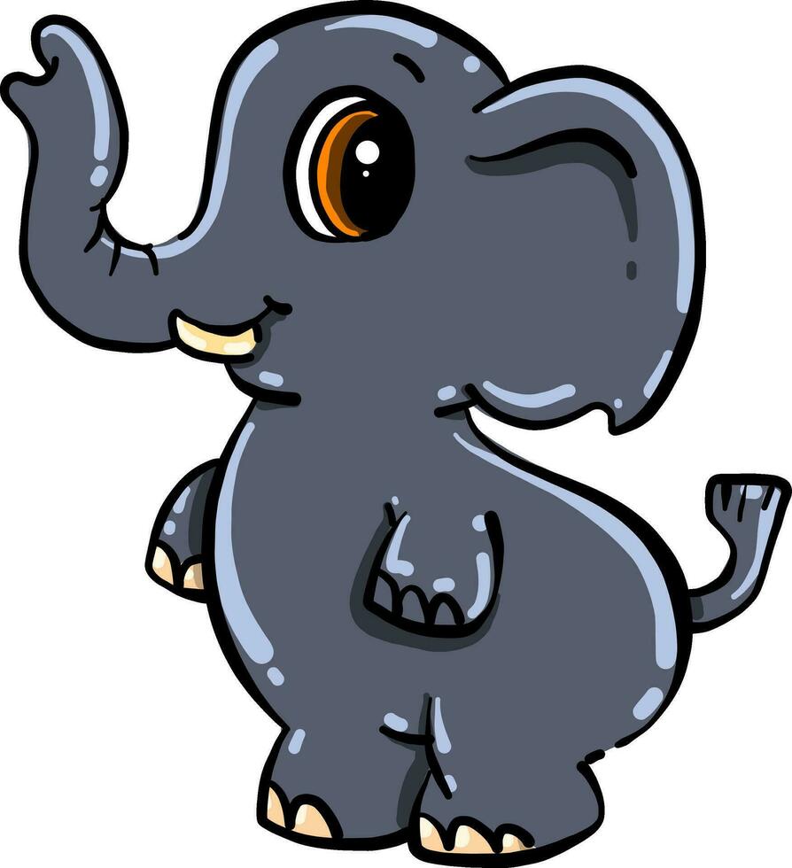 Little cute elephant, illustration, vector on white background