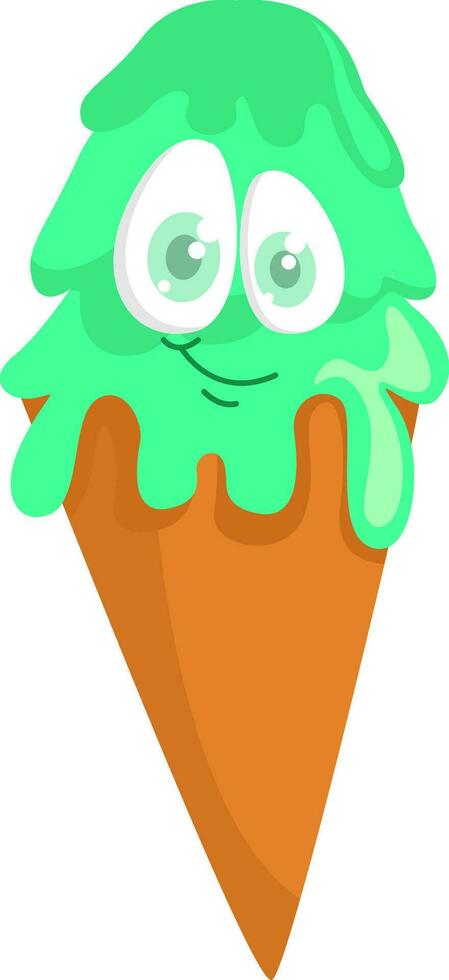 helado verde, ilustración, vector sobre fondo blanco