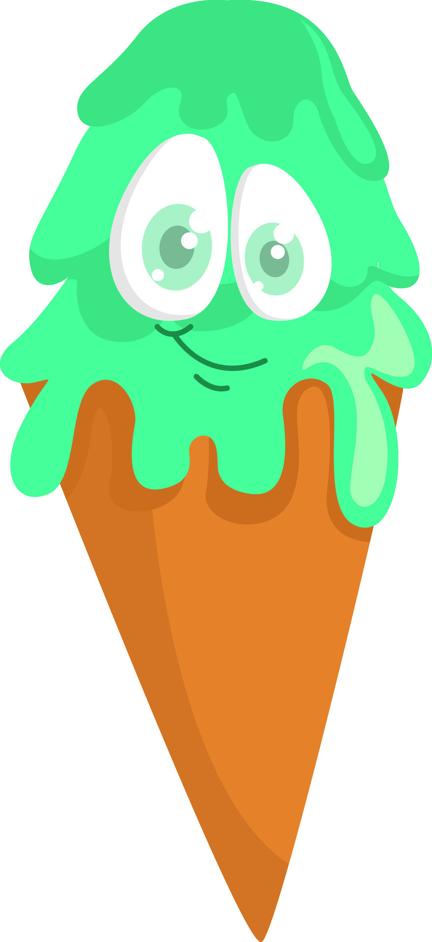 Green ice cream, illustration, vector on white background 35417005