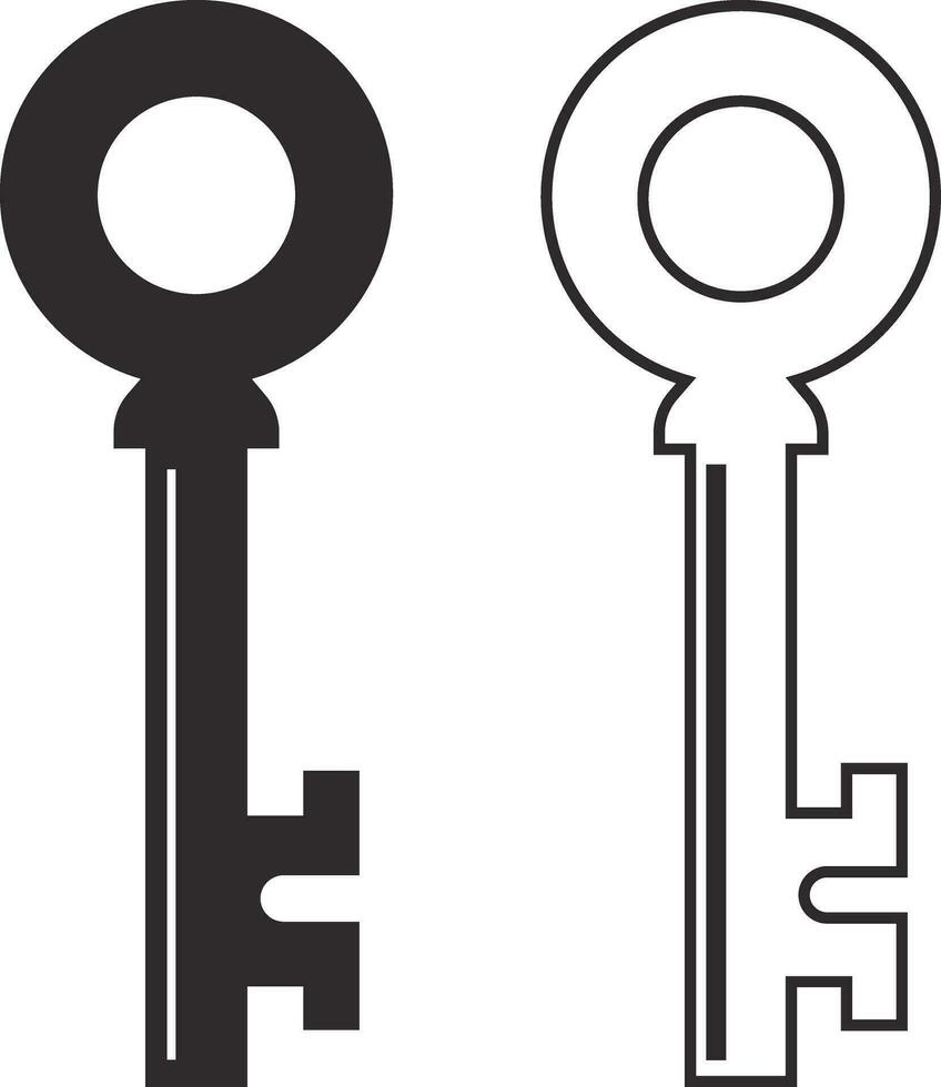 llave icono en de moda plano y línea estilo conjunto aislado en. utilizar para abierto Cerraduras. colección llave símbolo para tu aplicaciones y sitio web diseño, logo, ui vector