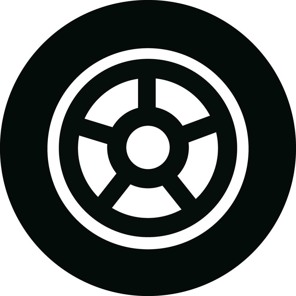 neumático icono en plano de moda estilo. aislado en diseño para auto, moto vehículo o automóvil neumático aleación rueda con borde firmar símbolo vector para aplicaciones y sitios web