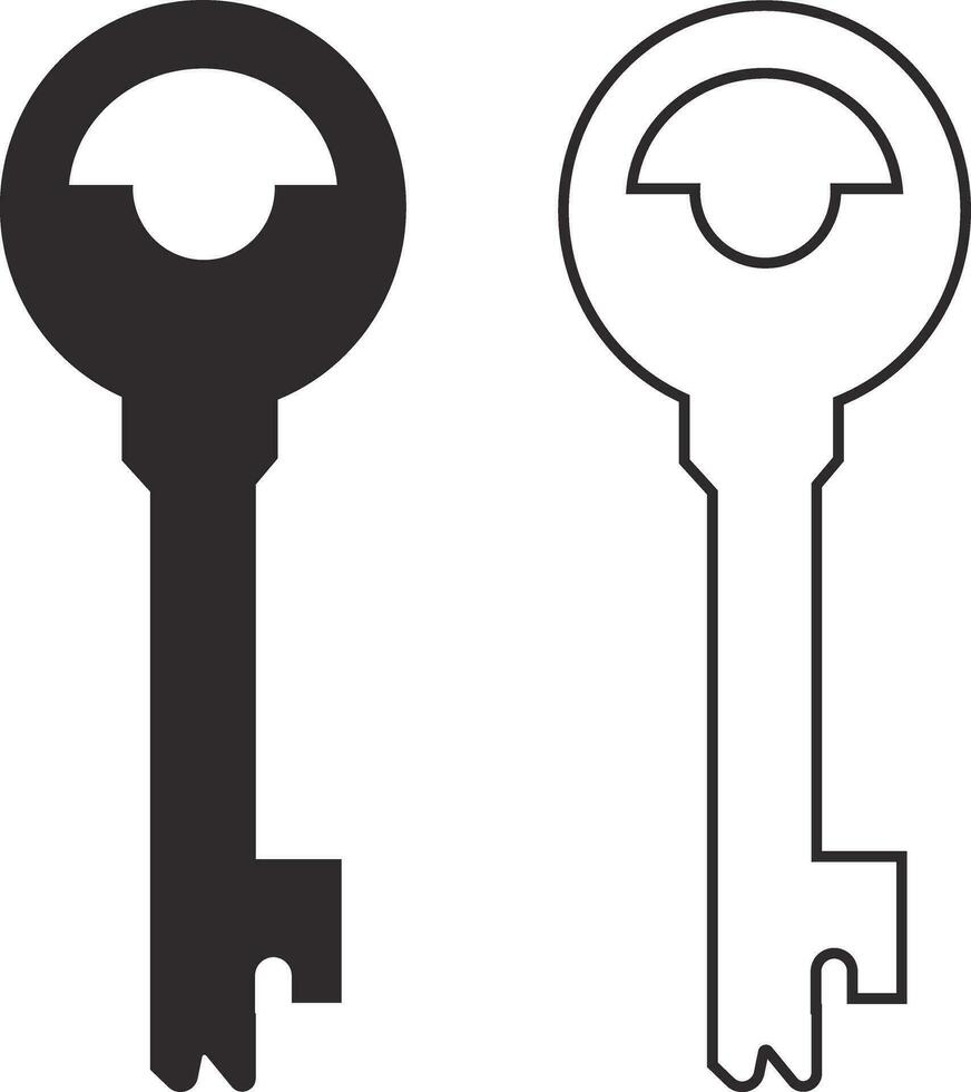 Key Icon in trendy flat and line style set isolated on. use for open locks. collection Key symbol for your apps and website design, logo, UI. Vector