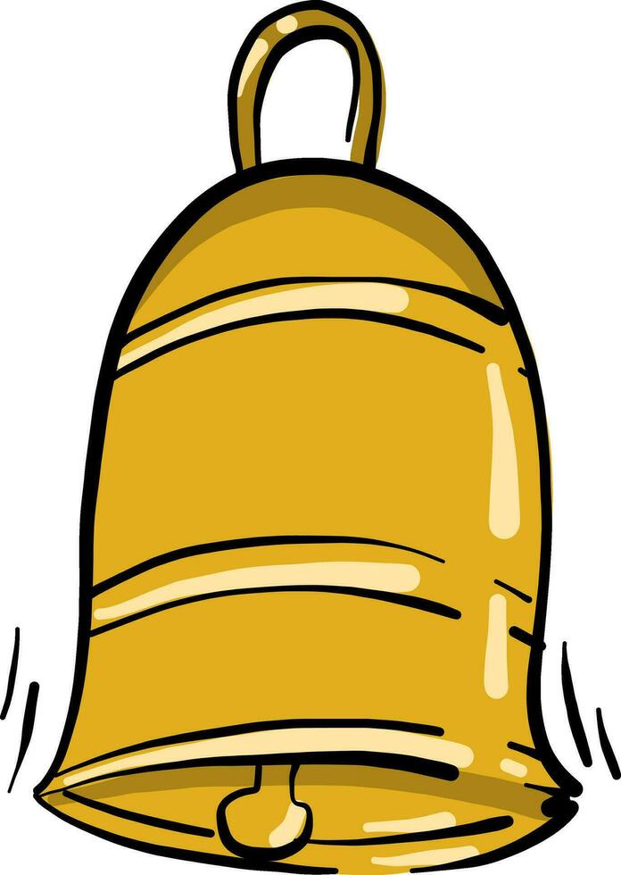 Big yellow bell, illustration, vector on white background