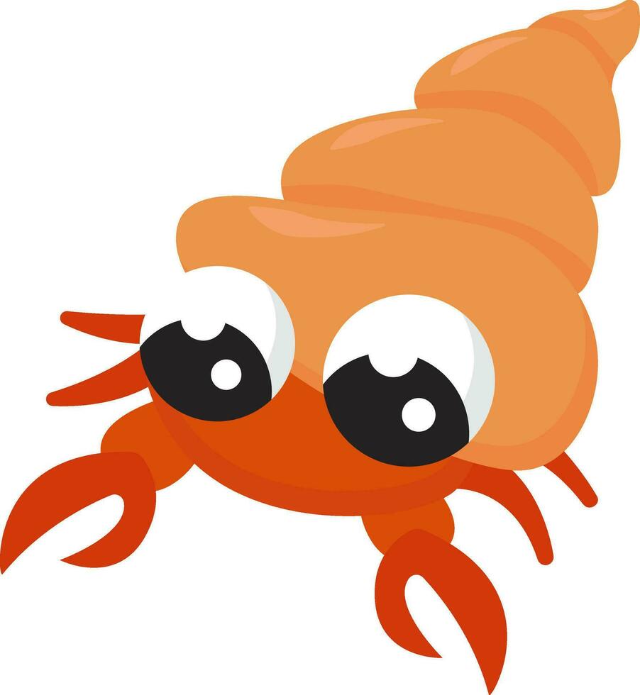Baby sea snail, illustration, vector on white background